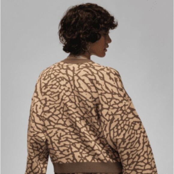 Jordan Elephant Jacquard Wool Blend Oversized Cardigan Sweater Plus Size 3X‎ New - Picture 5 of 10